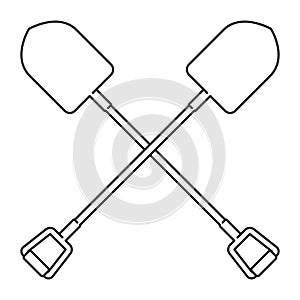 crossed shovel. Vector illustration decorative design