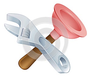 Crossed spanner and plunger tools