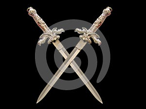 Crossed swords in the dark photo