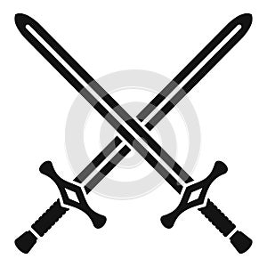 Crossed swords icon, simple style