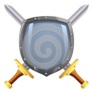 Crossed swords shield