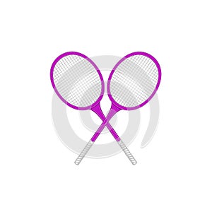 Crossed tennis rackets in retro design