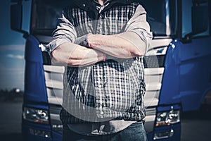 Crossed Truck Driver Hands