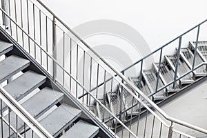 Crossed two stairs for business obstacle ladder concept move step climb up and down level