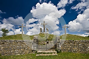 Crosses of the calvary in Zminj photo