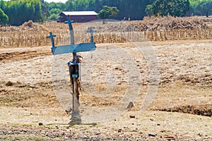 Crosses by the road in Ethiopia near Bahir Dar