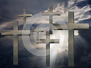 Crosses in sky photo