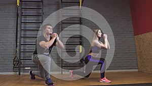 Crossfit fitness workout group woman and man at gym