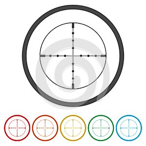 Crosshair with dot on white