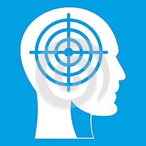 Crosshair in human head icon white