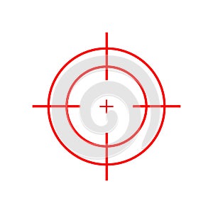 Crosshair icon. Red target symbol. Sniper scope sign. Vector isolated