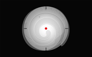 Crosshair of sniper scope viewfinder. Aiming cross of a gun optics. Sharpshooter overlay frame.