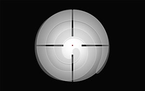 Crosshair of sniper scope viewfinder. Aiming cross of a gun optics. Sharpshooter overlay frame.