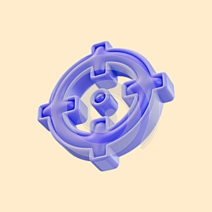 crosshairs icon 3d render concept for aim target lock and using snipping