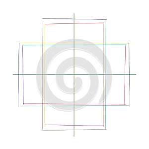 Crosshatch, tangle lines circle. Scribble, sketchy random intersecting lines grid, mesh. Abstract geometric circle. Sketch