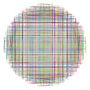 Crosshatch, tangle lines circle. Scribble, sketchy random intersecting lines grid, mesh. Abstract geometric circle. Sketch