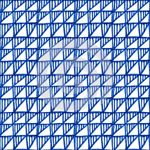 Crosshatched squares in blue