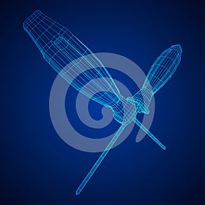 Crosshead screwdriver wireframe vector