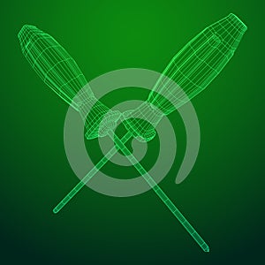 Crosshead screwdriver wireframe vector