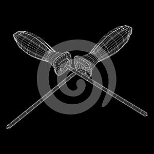 Crosshead screwdriver wireframe vector