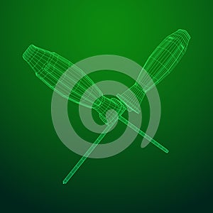 Crosshead screwdriver wireframe vector