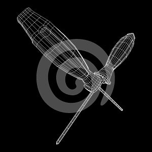 Crosshead screwdriver wireframe vector