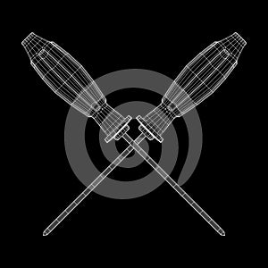 Crosshead screwdriver wireframe vector