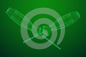 Crosshead screwdriver wireframe vector