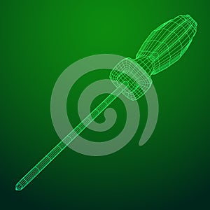 Crosshead screwdriver wireframe vector