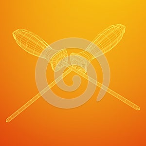 Crosshead screwdriver wireframe vector