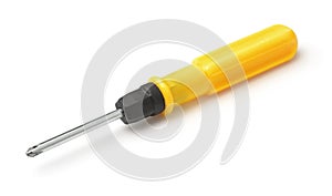 Crosshead screwdriver with yellow plastic handle