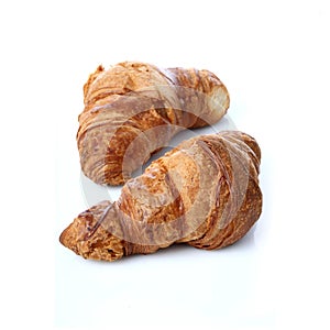 Crossiant on white background - close-up