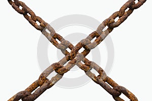 Crossing chain isolated on white background