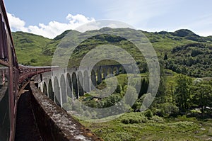 Crossing the Glenfinnan Viaduct on the Jacobite