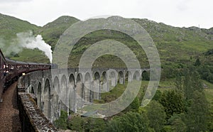 Crossing the Glenfinnan Viaduct on the Jacobite