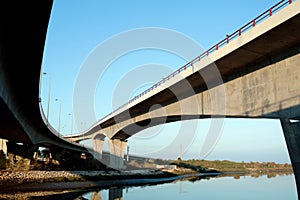 Crossing highway viaducts