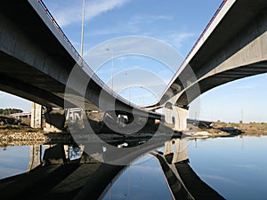 Crossing highway viaducts