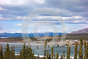 Crossing a lake in the yukon territories in the springtime