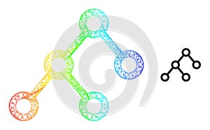 Network Binary Connections Web Mesh Icon with Rainbow Gradient