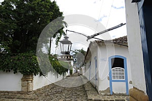 Crossing of old colonial streets paved with stones PÃ©s-de-moleque photo