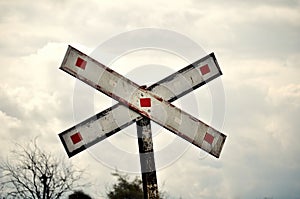 Crossing railroad sign