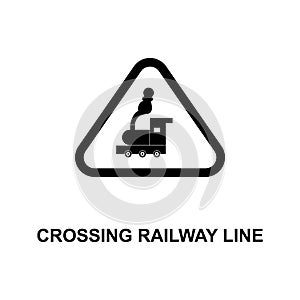 crossing railway line icon. Element of railway signs for mobile concept and web apps. Detailed crossing railway line icon can be u