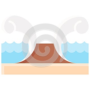 Crossing the Red Sea icon, Passover related vector illustration