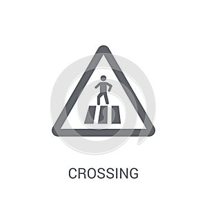 Crossing sign icon. Trendy Crossing sign logo concept on white b