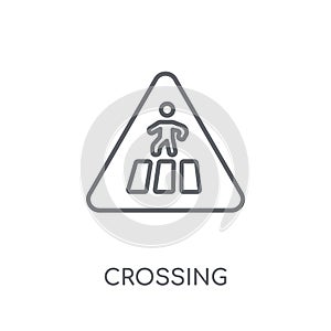 Crossing sign linear icon. Modern outline Crossing sign logo con