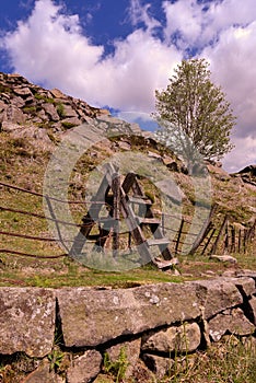 Crossing a stile in Peak District