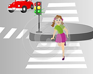 Crossing the street, cdr vector photo