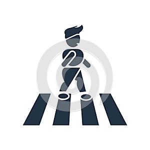 crossing street icon vector isolated on white background, crossing street sign