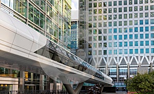 Crossrail bridge in Canary Wharf, London