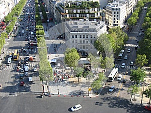 Crossroad around the Triumph Arch Paris